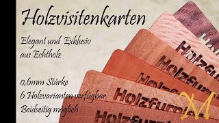 Holzvisitenkarten – Elegant Nachhaltig Exklusiv und beeindruckend [upl. by Jarnagin]