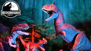 Carnotaurus vs Ceratosaurus and Rajasaurus Battle of horned carnivorous dinosaur [upl. by Laktasic383]