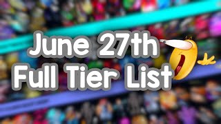 YBA FULL July 27th Tier List [upl. by Sierra893]