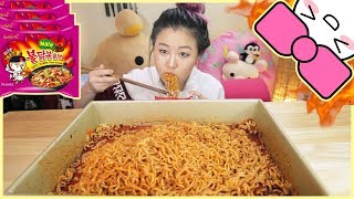 4X SPICY MALA FIRE NOODLE CHALLENGE [upl. by Ainimreh]