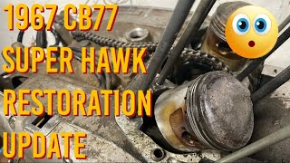 Honda CB77 Super Hawk Restoration Update Seized Engine is Unseized [upl. by Ninette911]