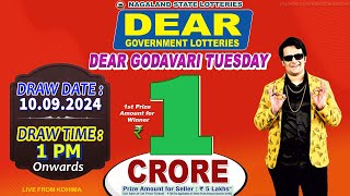 DEAR GOVERNMENT LOTTERIES DEAR GODAVARI TUESDAY WEEKLY DRAW DEAR 1 PM ONWARDS DRAW DATE 10092024 [upl. by Pliam852]