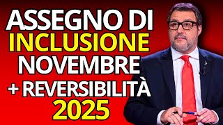 Assegno di Inclusione Novembre e Aumenti Reversibilità 2025 Tutte le Novità [upl. by Ecinue]