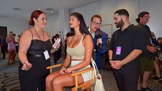 Tall Model Lucciana in makeup for Designer Michael Costello at Art Hearts Fashion Miami Swim Week [upl. by Barnie]