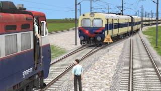 Two Trains on Same Track due to Track Fault  Emergency Stops  Train Simulator [upl. by Naanac764]