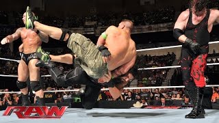 John Cena amp Roman Reigns vs Randy Orton Seth Rollins amp Kane  3on2 Handicap Match Raw July 14 [upl. by Mullac]