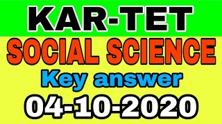 KARTET 4102020  Question Paper 2  key Answer social science [upl. by Meek]