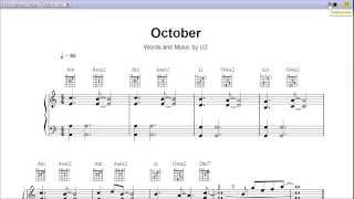 October by U2  Piano Sheet MusicTeaser [upl. by Jule]