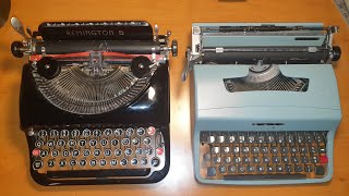 Comparison between Remington Portable 5 Typewriter and Olivetti Lettera 32 Typewriter [upl. by Eglantine]