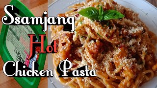 Ssamjang Hot Chicken Pasta  Ssamjang Pasta  CampCFoodSpecialty [upl. by Spillihp]