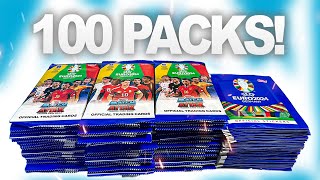 Opening 100 PACKS of Topps EURO 2024 CARDS amp STICKERS [upl. by Iuqcaj]