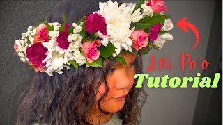 How to Make a Lei Po’o with Grocery Store Flowers [upl. by Hollister]