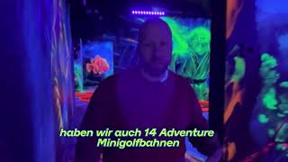 Rundgang  Baustelle GlowZone Frankfurt Schwarzlicht Hollywood Minigolf [upl. by Annoek]