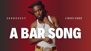 Shaboozey  A Bar Song Lyrics Video [upl. by Ayotal]