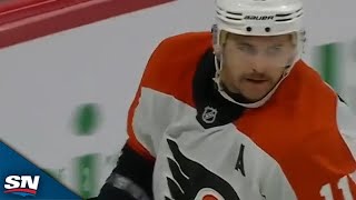 Flyers Noah Cates Finds Travis Konecny With Fantastic Feed For Breakaway Goal [upl. by Crofton]