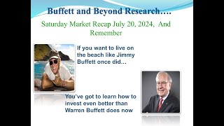 Sat Market Recap July 20 2024 [upl. by Lucey305]