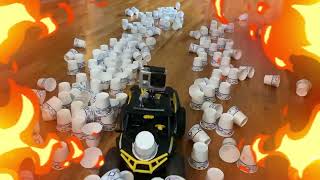 Cup wall destruction by a rc car [upl. by Reviere]