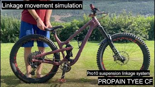 Propain Tyee CF 2021 Pro10 suspension linkage movement simulation [upl. by Mikiso171]