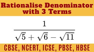 How to Rationalise the Denominator with 3 Terms  Your Tutor Harry  CBSE NCERT ICSE  Class 910 [upl. by Assen]