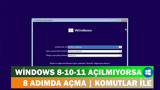 Windows 81011 Açılmıyorsa Komutlar ile Başlangıç Onarma [upl. by Jalbert]