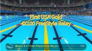 Team USA Wins Gold in 4x100 Freestyle Relay [upl. by Nemajneb]