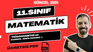 11SINIF MATEMATİK TRİGONOMETRİ  KOSİNÜS  SİNÜS TEOREMİ 2 [upl. by Llenrep]