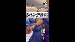 Flight attendant has a surprise reunion with her dad on his flight [upl. by Bonina]