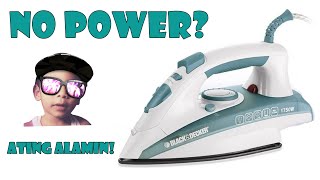 Technical amp Electronic Industry I Steam Iron  Black amp Decker X1600B5 No Power PAANO e CHECK [upl. by Aihsemot]