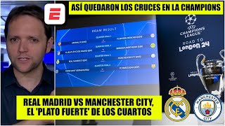 ASÍ QUEDÓ el SORTEO de la CHAMPIONS LEAGUE Real Madrid vs Manchester City Barcelona vs PSG  UCL [upl. by Gildus62]