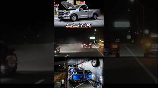 Twin Turbo 4th Gen F150 sends the rods to God against Dallas ESS Mustang sstx [upl. by Romeu]