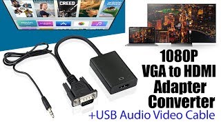 VGA TO HDMI ConverterAdapter I VGA to HDMI Adapter With Audio [upl. by Nwahsyt501]