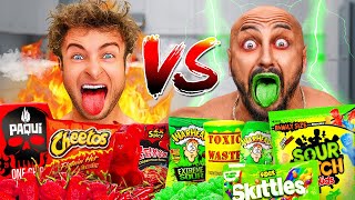 THE ULTIMATE SPICY VS SOUR CHALLENGE ft Worlds Strongest Man amp Veshremy [upl. by Casandra]