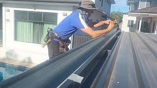 Replacing square patio gutter [upl. by Hardin173]