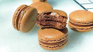 Short Video Chocolate Macarons recipe [upl. by Etom]