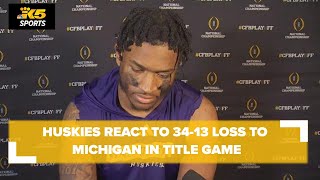 Husky players react to 3413 loss to Michigan during CFP title game [upl. by Stoecker]