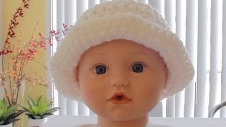 Crochet Quick Baby Hat with Brim [upl. by Annaor837]