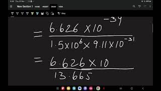 DeBroglies Law Question  Calculate the wvaelenght of a electron whose velocity is 15  106 ms [upl. by Madanhoj]