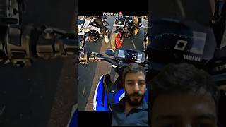 Police aagy bhagoo 🤣 automobile jammurider motovlog policereaction biker rider bikervscop [upl. by Rekoob]