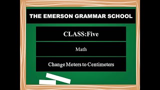 Class Five Math 5 2 Concept of Meters amp Centimeters How to Change Meters to Centimeters [upl. by Salome827]