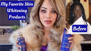 SKIN WHITENING DEETS HOW I GOT MY DARK SKIN SO MUCH WHITER amp COMPLETELY TRANSFORMED 🤯🤯🤯 [upl. by Ahselat]