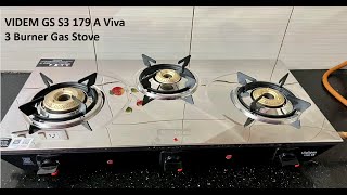 Videm 3 Burner Stainless Steel Gas Stove Unboxing and Review  Videm GS S3 179A Best Gas Stove [upl. by Efar692]