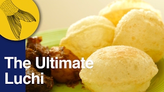 Luchi How to make perfect Luchi  Bengali deep fried puffy bread [upl. by Irme783]