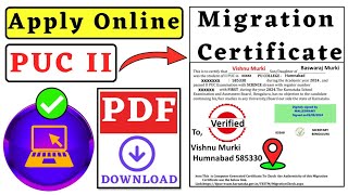 📄 Migration Certificate Apply Online Karnataka  Vishnu Murki [upl. by Sidnak]