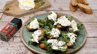 Burrata auf geröstetem Brot  Rezept von Betty Bossi mit Knorr [upl. by Eimaral206]