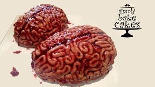 Halloween Brain Cake TUTORIAL [upl. by Leilamag]