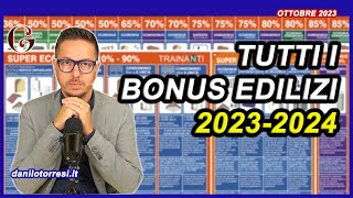 RIEPILOGO BONUS EDILIZI 2023  2024  Superbonus e Cessione del Credito nel Poster ENEA aggiornato [upl. by Enoob]