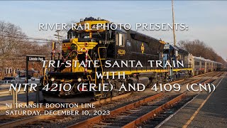 2023 TriState Santa Train with NJTR 4210 Erie and 4109 CNJ [upl. by Gromme]