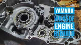 Yamaha WR450F Engine Rebuild Bottom end rebuild p1 Transmission bearings replacement [upl. by Nitneuq]