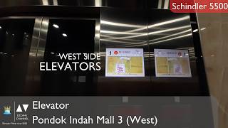 Schindler 5500 Traction Elevator  Pondok Indah Mall 3 West [upl. by Eniale]