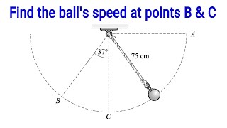 How to find the speed at point B and C when released from A  Work Energy amp Power [upl. by Leynad73]